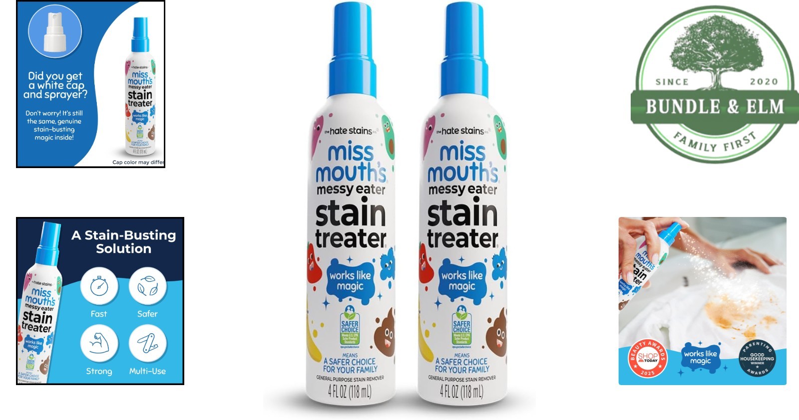 Stain Fighter Spray for Clothes, Carpets, and Linens – Fast Acting 4oz Bottles