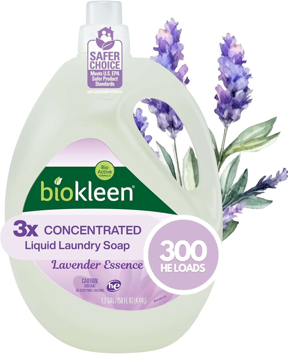 Gentle Laundry Detergent, 300 Loads – Eco-Friendly Liquid with Lavender Essence