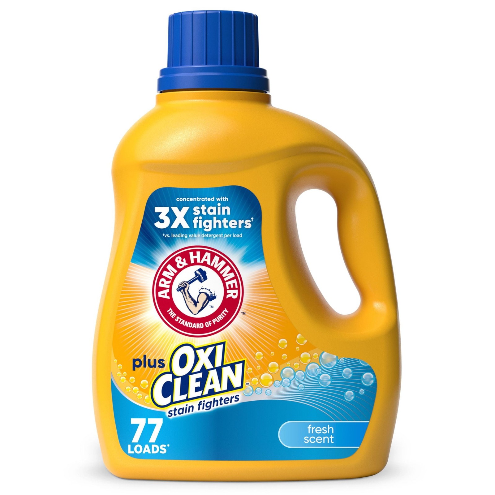 ARM & HAMMER Plus OxiClean Stain Fighters Liquid Laundry Detergent, 77 Loads