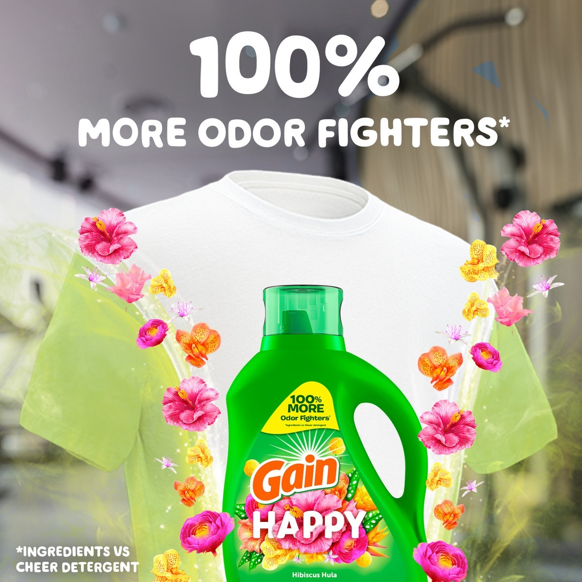 Gain Happy Hibiscus Hula HE Liquid Laundry Detergent: 132 fl oz, 100 Loads