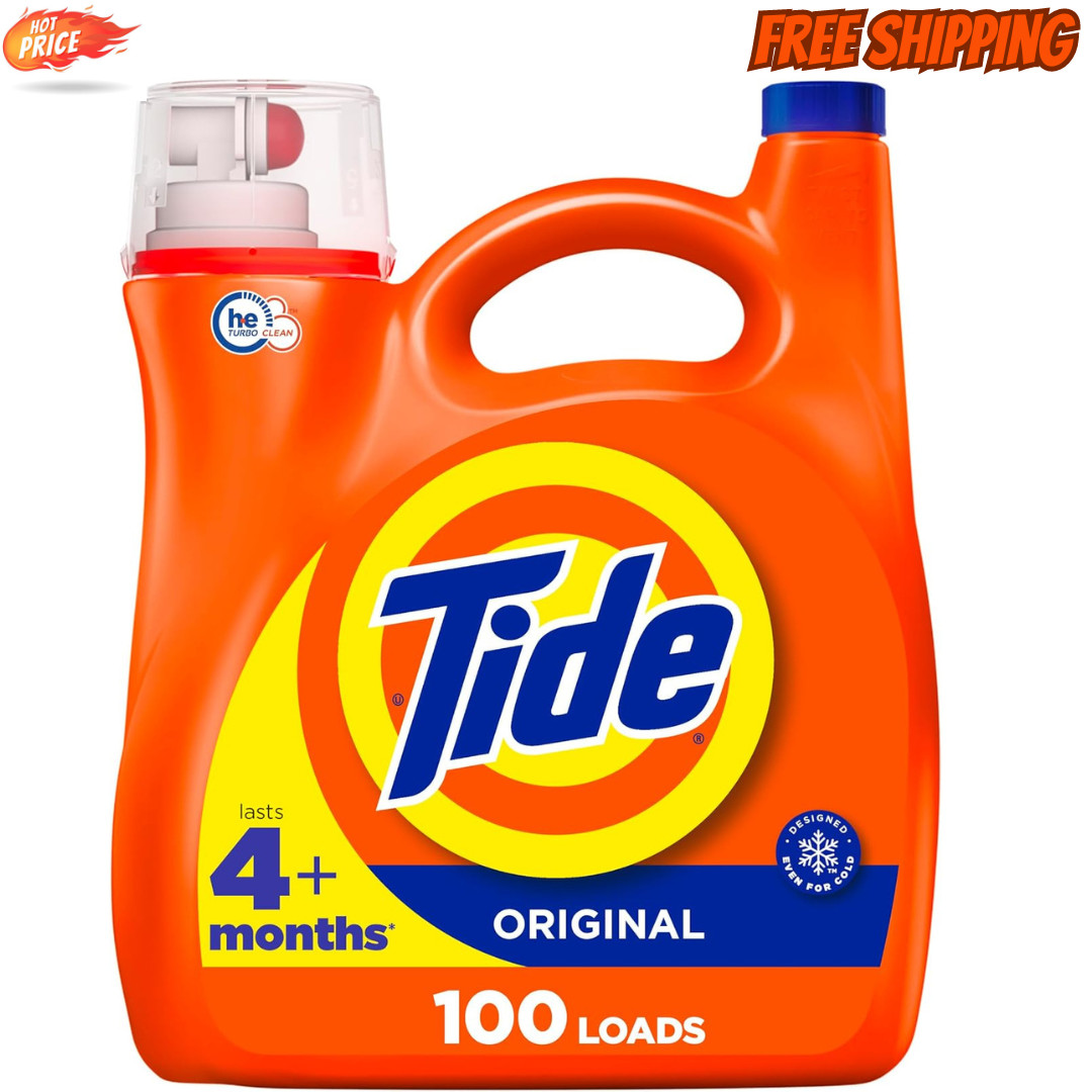 Tide Liquid Laundry Detergent Original Scent HE Compatible 100 Loads 132 fl oz