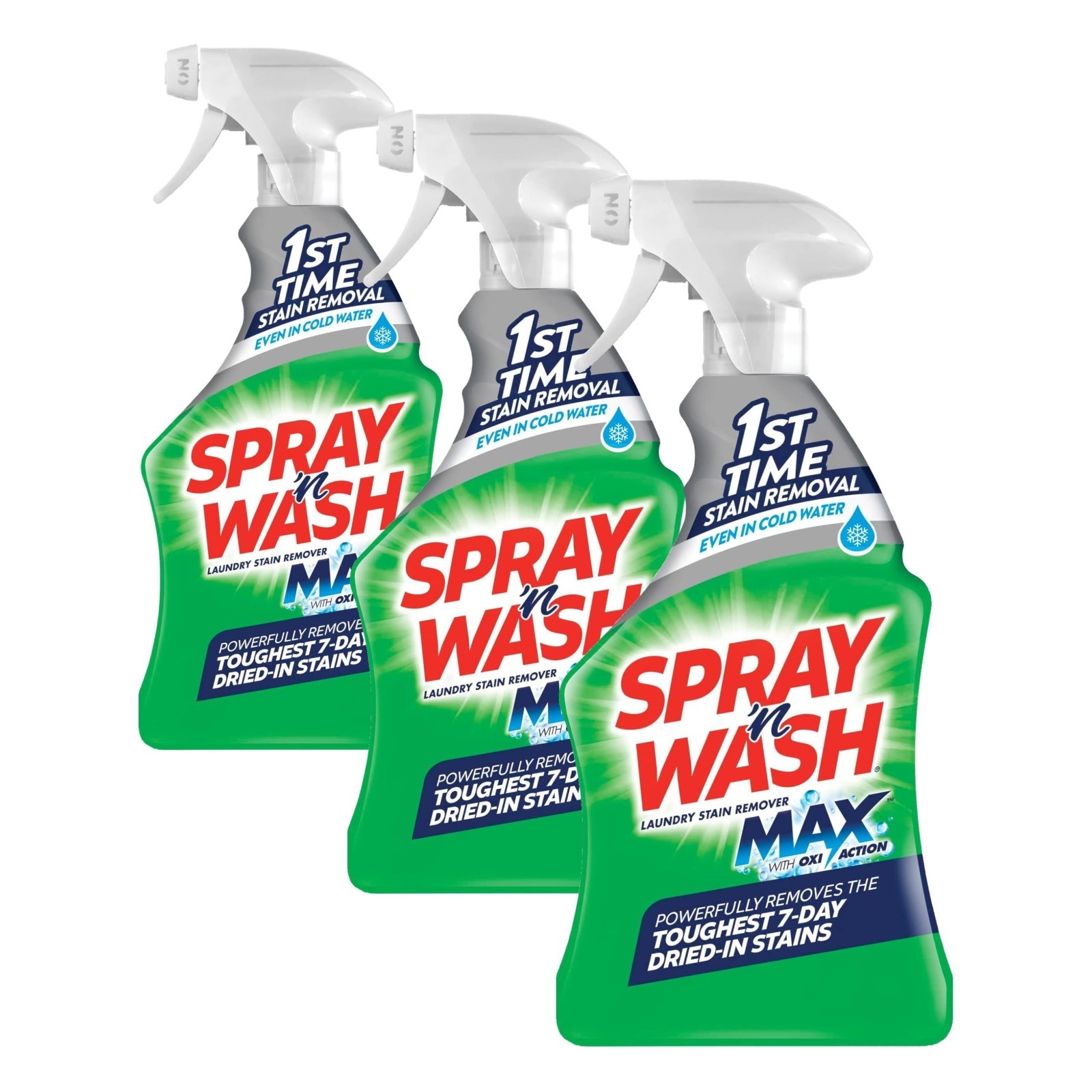 Max Stain Remover Spray – Laundry Pre-Treat for Tough Stains, 16oz (3-Pack)