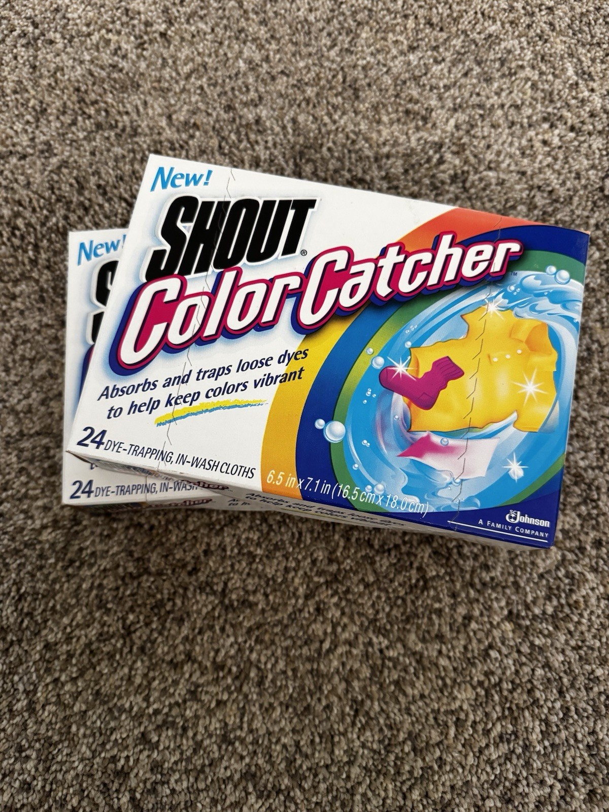 2-Shout Color Catcher, Laundry Dye-Trapping Sheets, 24 Sheets Vtg 2002 New