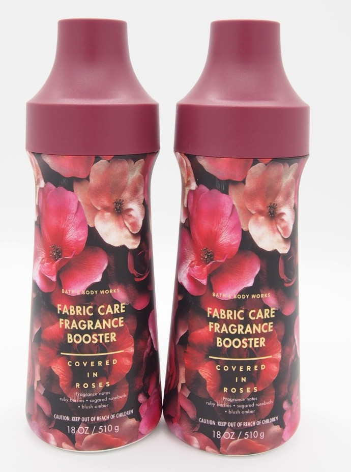 2x Bath Body Works COVERED IN ROSES Fabric Care Fragrance Booster Lot New 18oz
