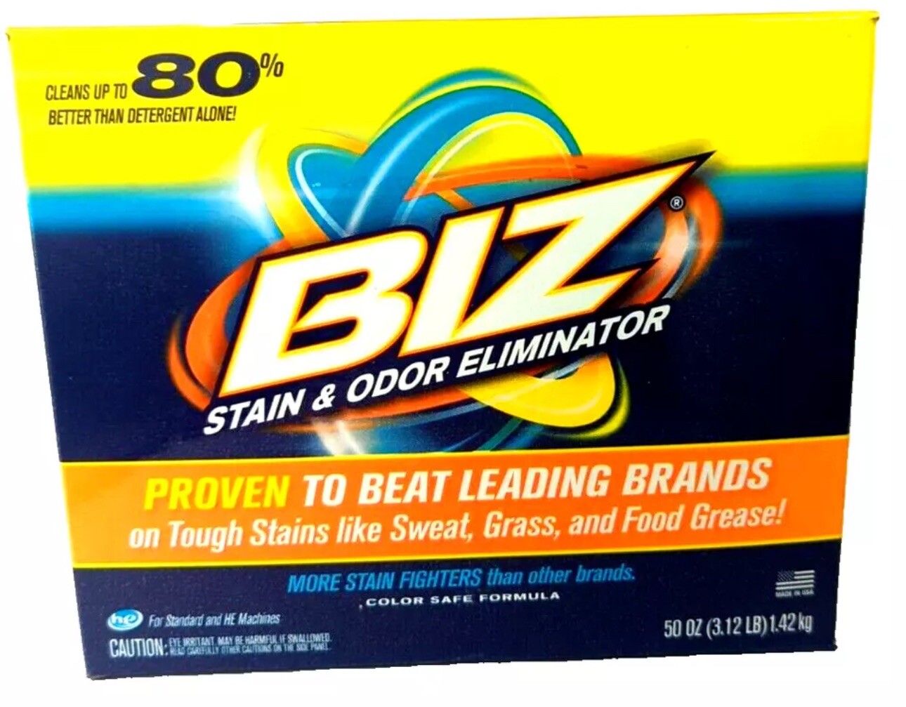 BIZ 🇺🇸 STAIN & ODOR ELIMINATOR -COLOR SAFE (1) 50oz for Standard +HE Machines