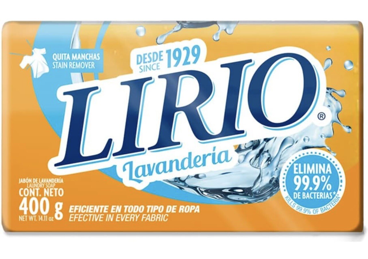 2 PACK – LIRIO Jabon Blanco y Amarillo (400g c/u) / Jabón 100% Hecho En México.