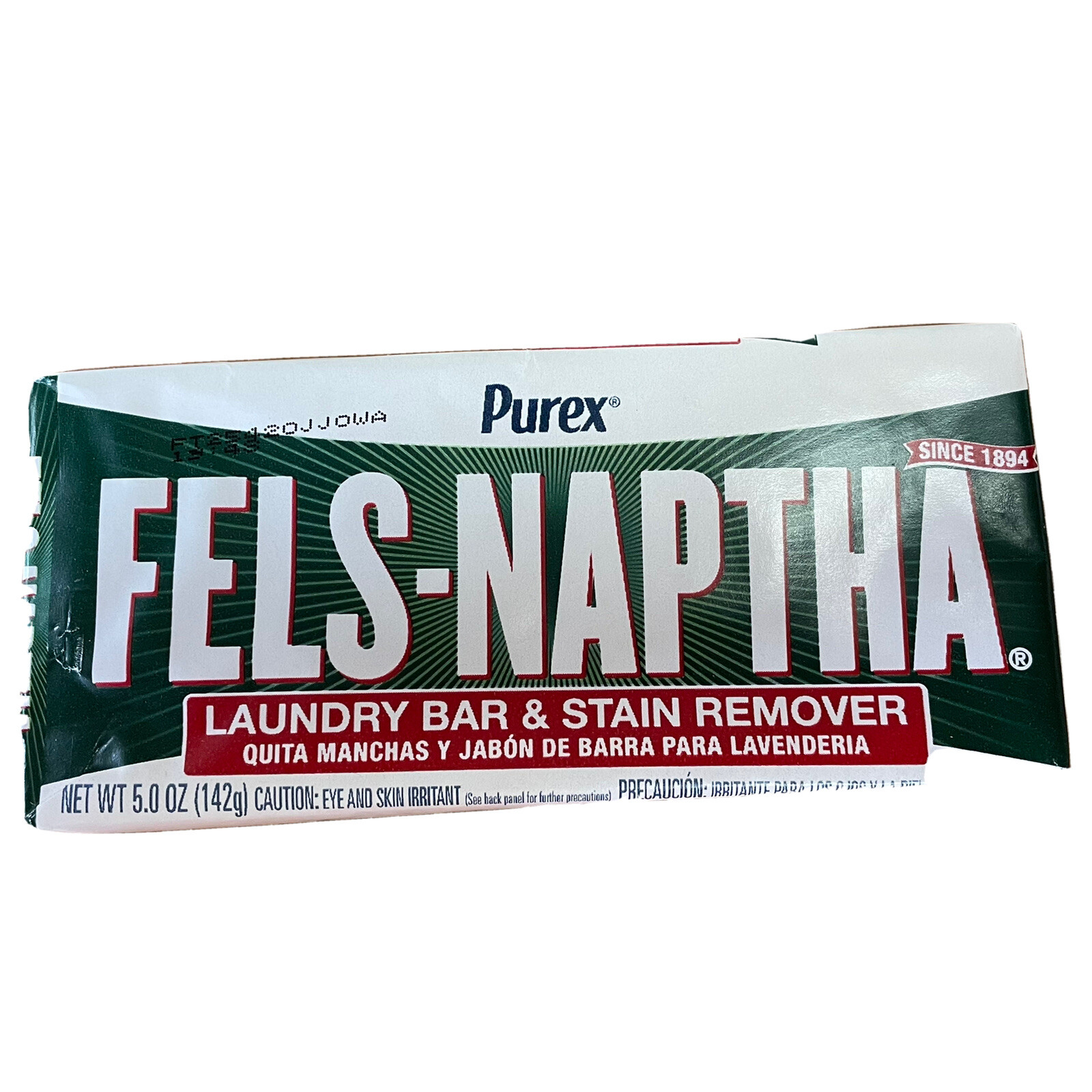 FELS NAPTHA Heavy Duty Laundry Soap 5.0 oz Bar Stain Remover Pre-Treating Purex