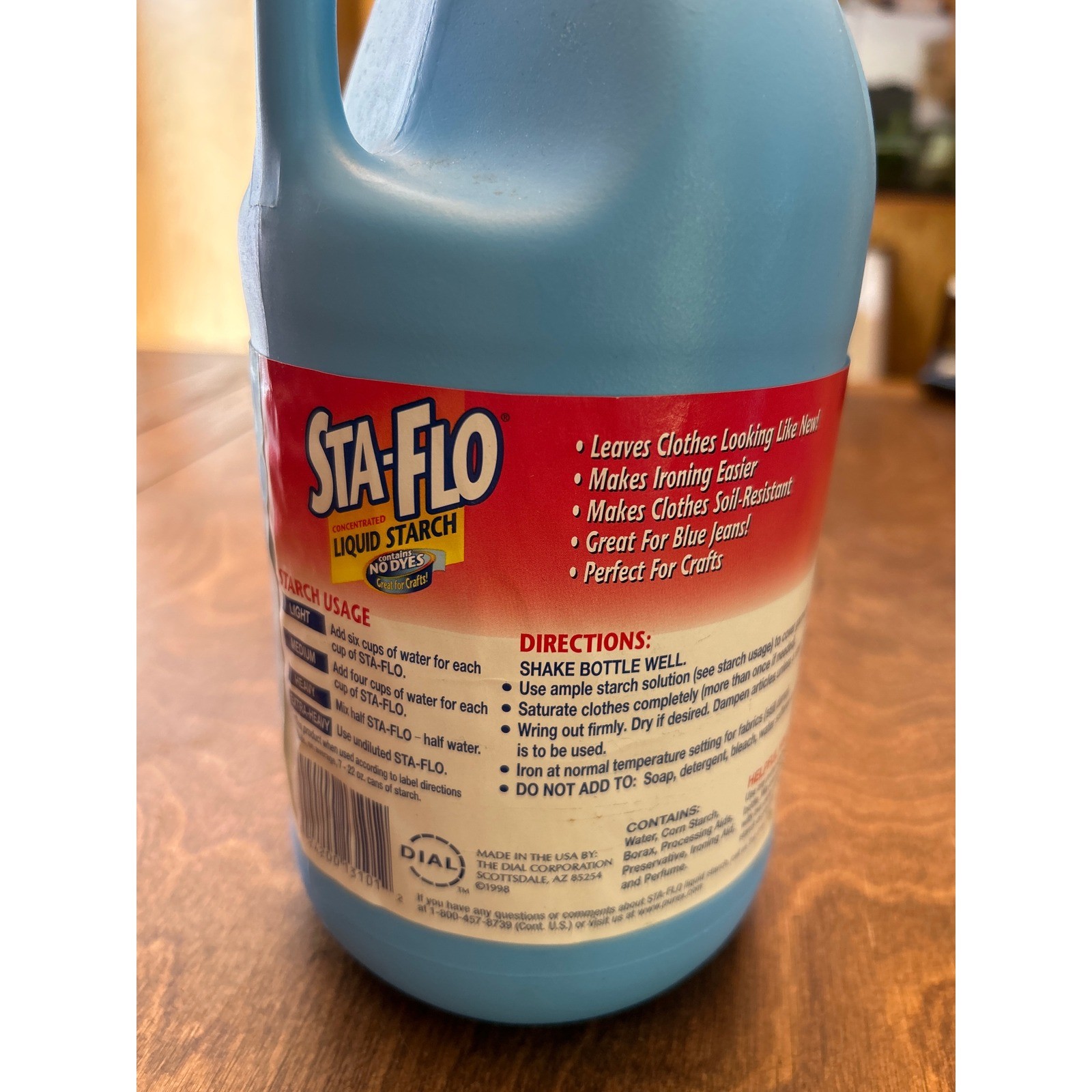 Sta-Flo Concentrated Liquid Starch 64 fl oz No Dyes Laundry Craft Slime 1998