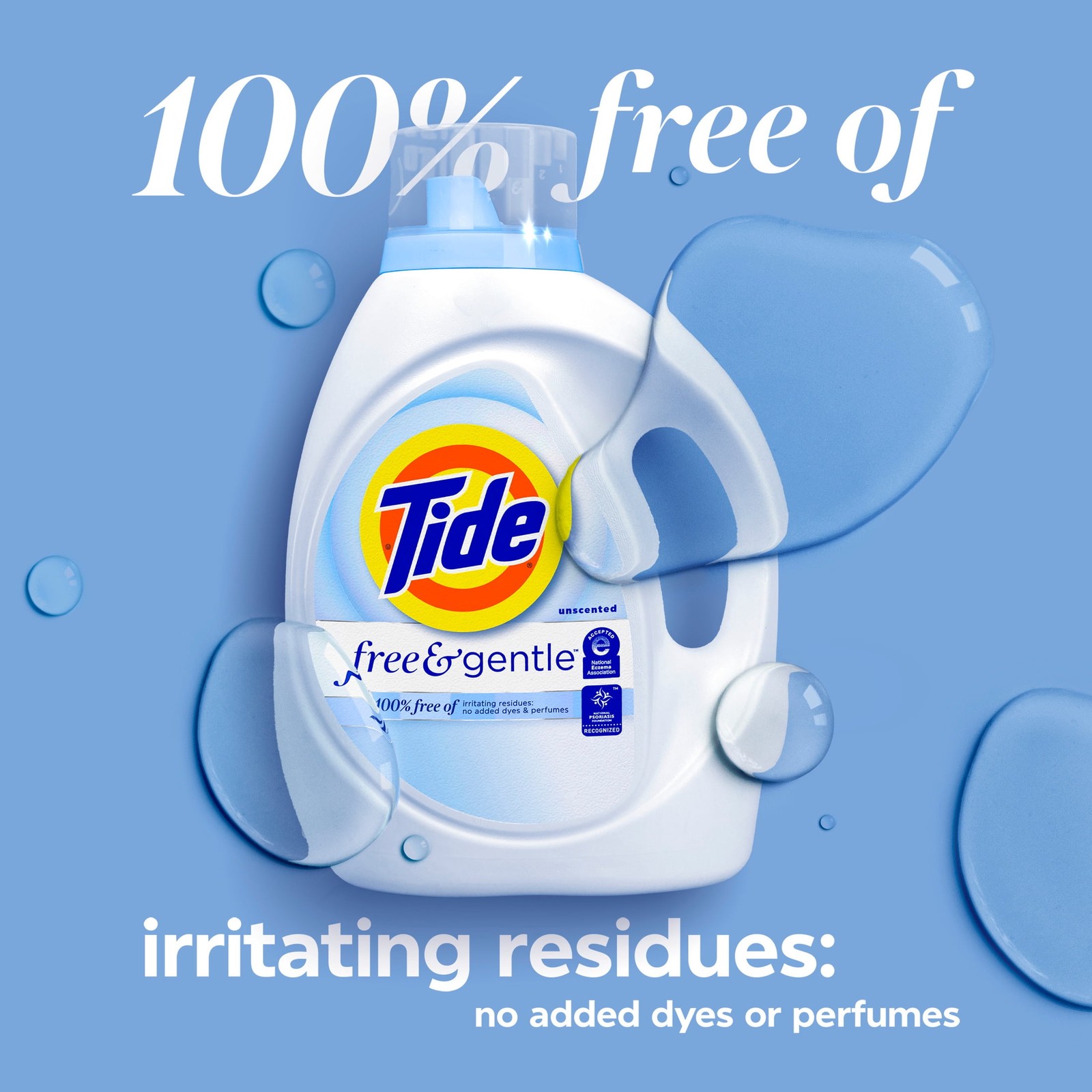 Tide Free & Gentle Laundry Detergent Liquid, 166 fl oz, 126 Loads