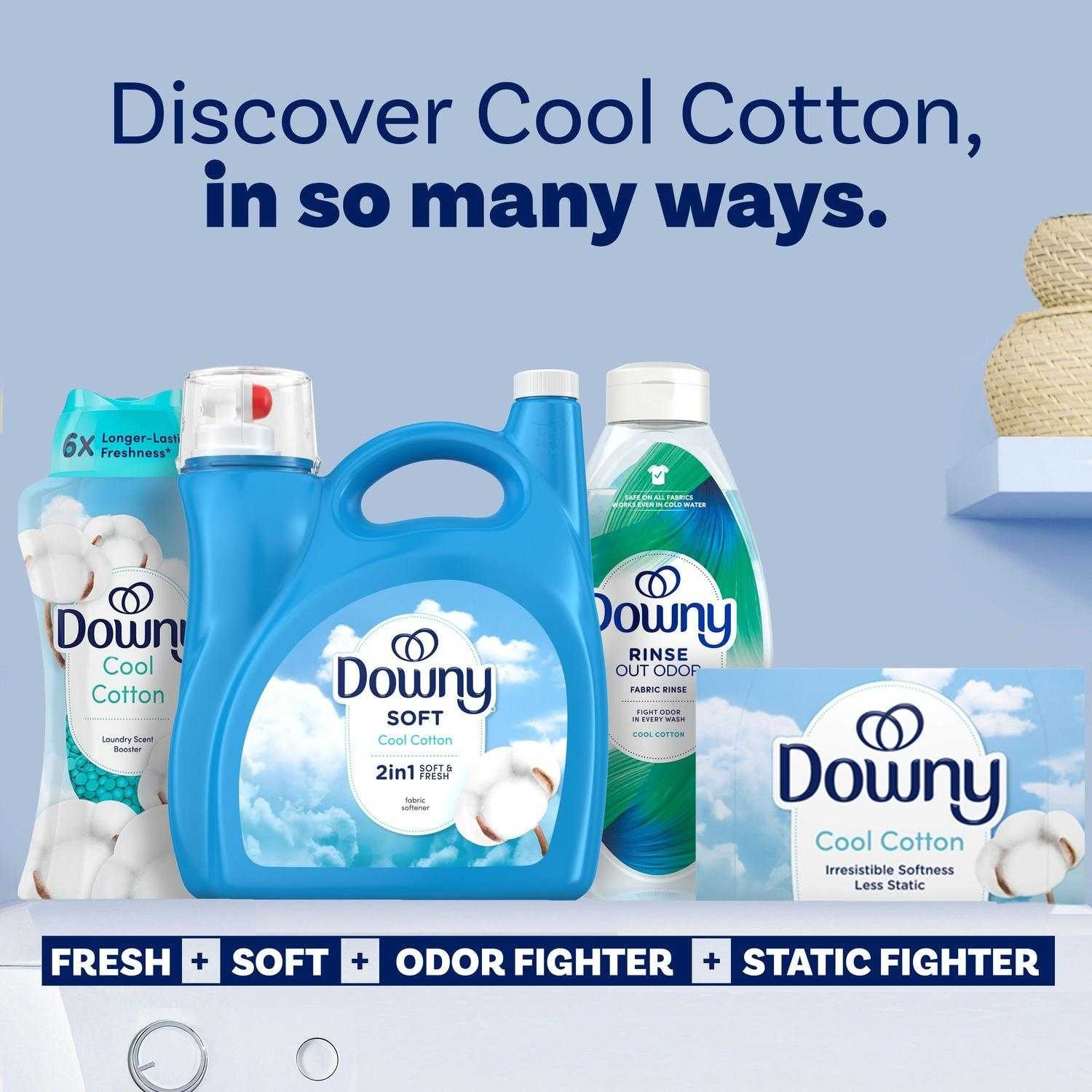 Downy Liquid Fabric Softener, Cool Cotton Scent, 140 fl oz, 190 Loads, 2 Pack