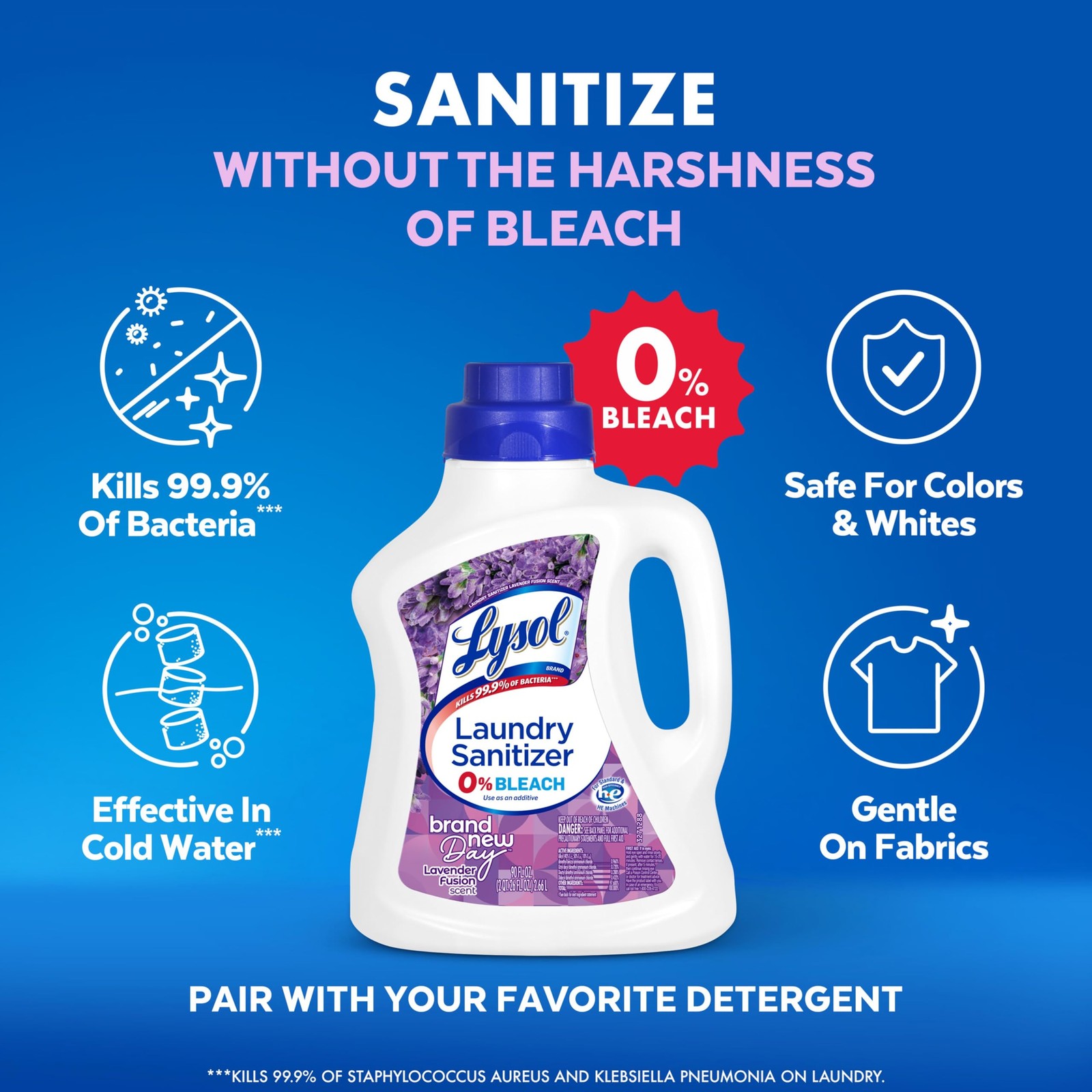 Lysol Disinfectant Laundry Sanitizer & Scent Booster, Laundry Detergent Additive