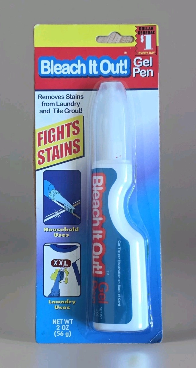 Bleach It Out! Gel Pen Removes Stains From Laundry & Tile Grout 2oz NEW