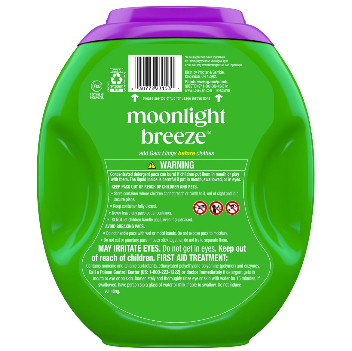 [FASH SALE]Gain Plus Flings Laundry Detergent Pacs Moonlight Breeze 45 Ct 2 Pack