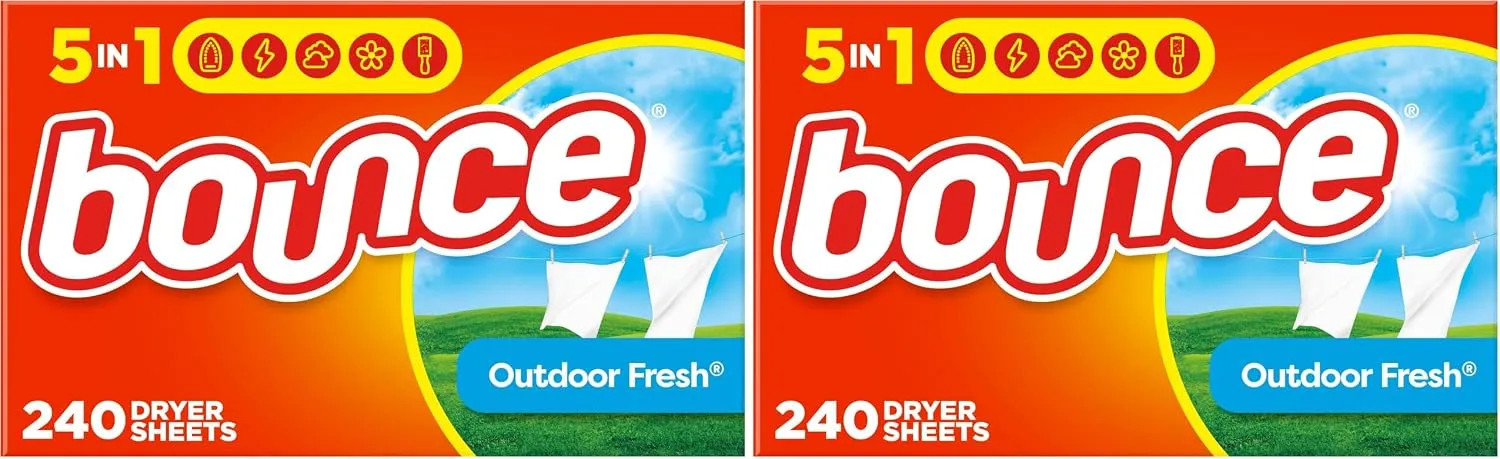 Bounce Fabric Softener Sheets Outdoor Fresh Scent 120 Count