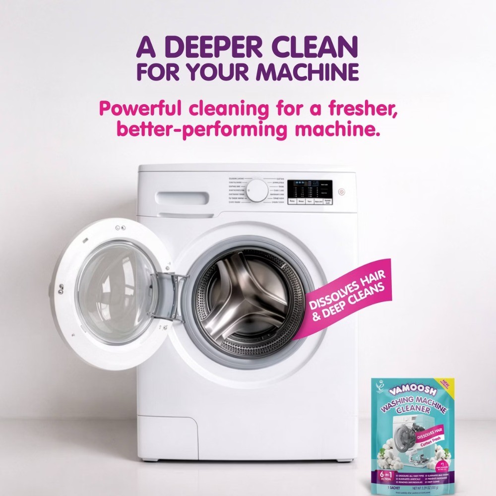 Vamoosh Washing Machine Cleaner with Hair Dissolver Detergent Boosters Cotton