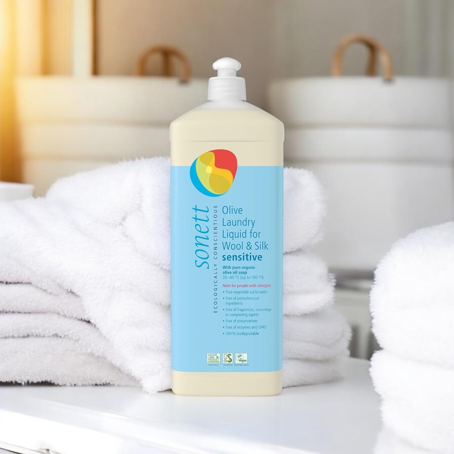 Organic Olive Laundry Liquid for Wool and Silk, Sensitive skin 34 oz/1L Sensi…