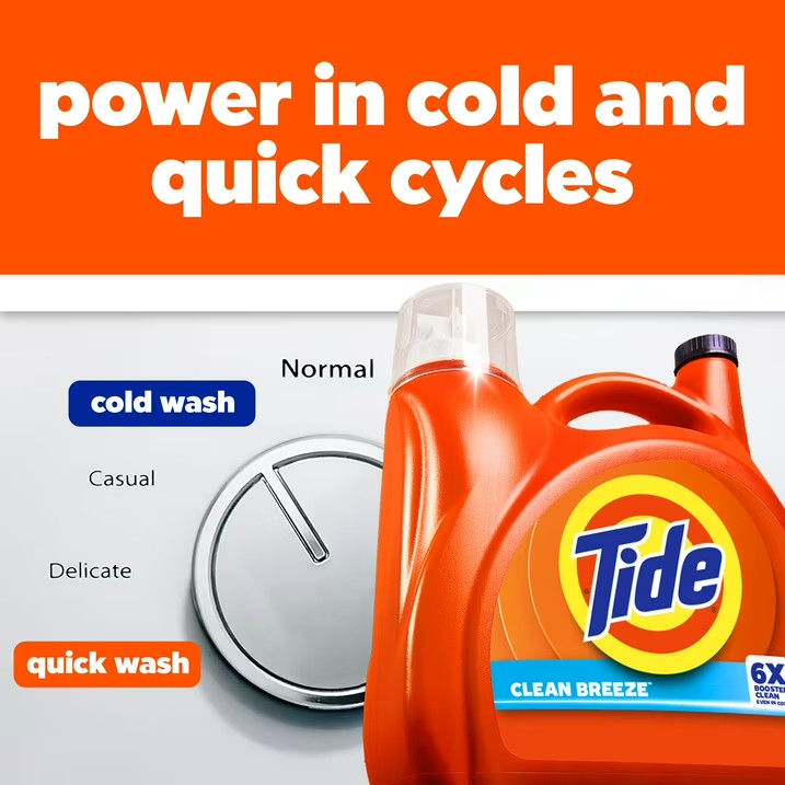 Tide Laundry Detergent Liquid with 6X Boosted Cleaning Power 125 fl oz 100 Loads