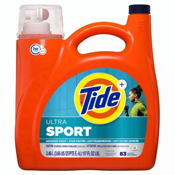 3 Pack Ultra Sport Liquid Laundry Detergent, Advanced Sweat&Stain Fighter, 117 f