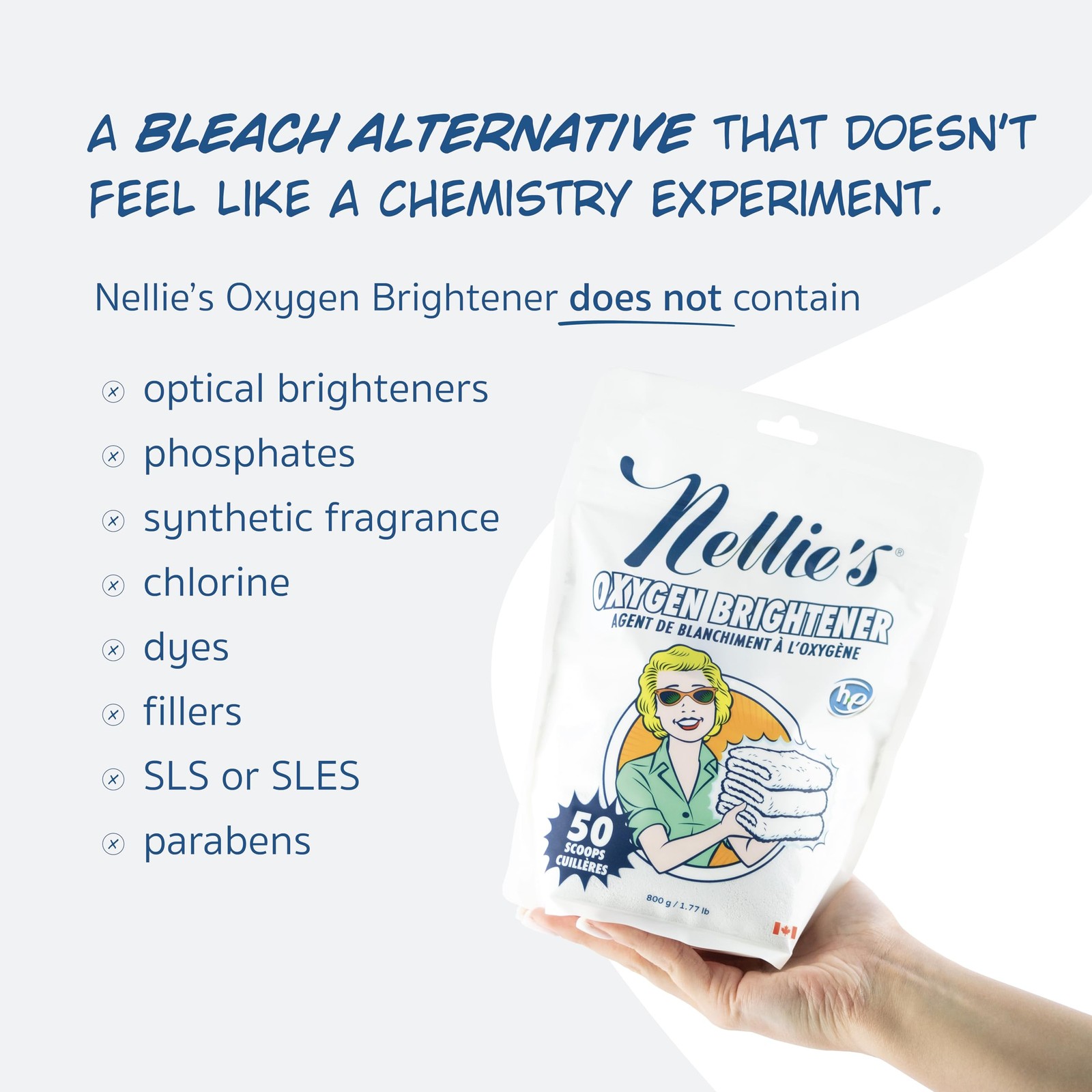 Nellie’s Oxygen Brightener –Powder Stain 28.32 Ounce (Pack of 1), White