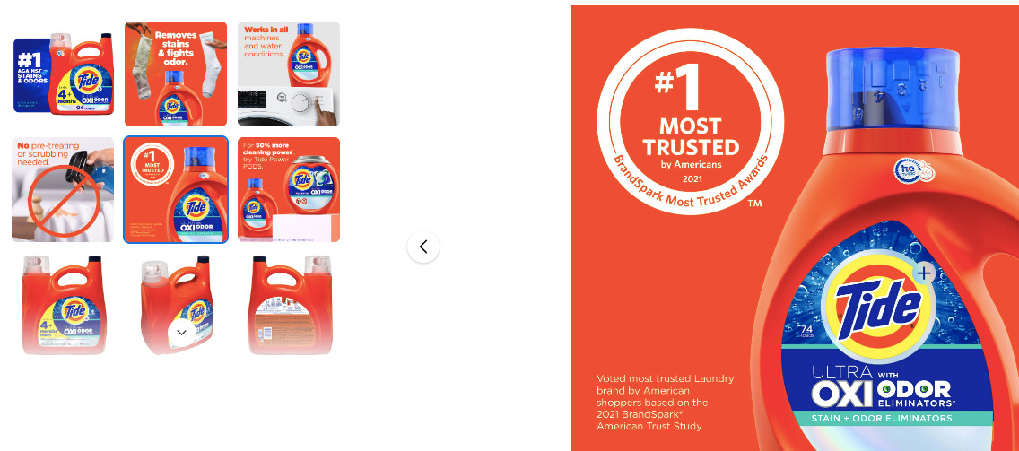 Tide Ultra OXI with Odor Eliminators Liquid Laundry Detergent, 94 Loads, 132 fl