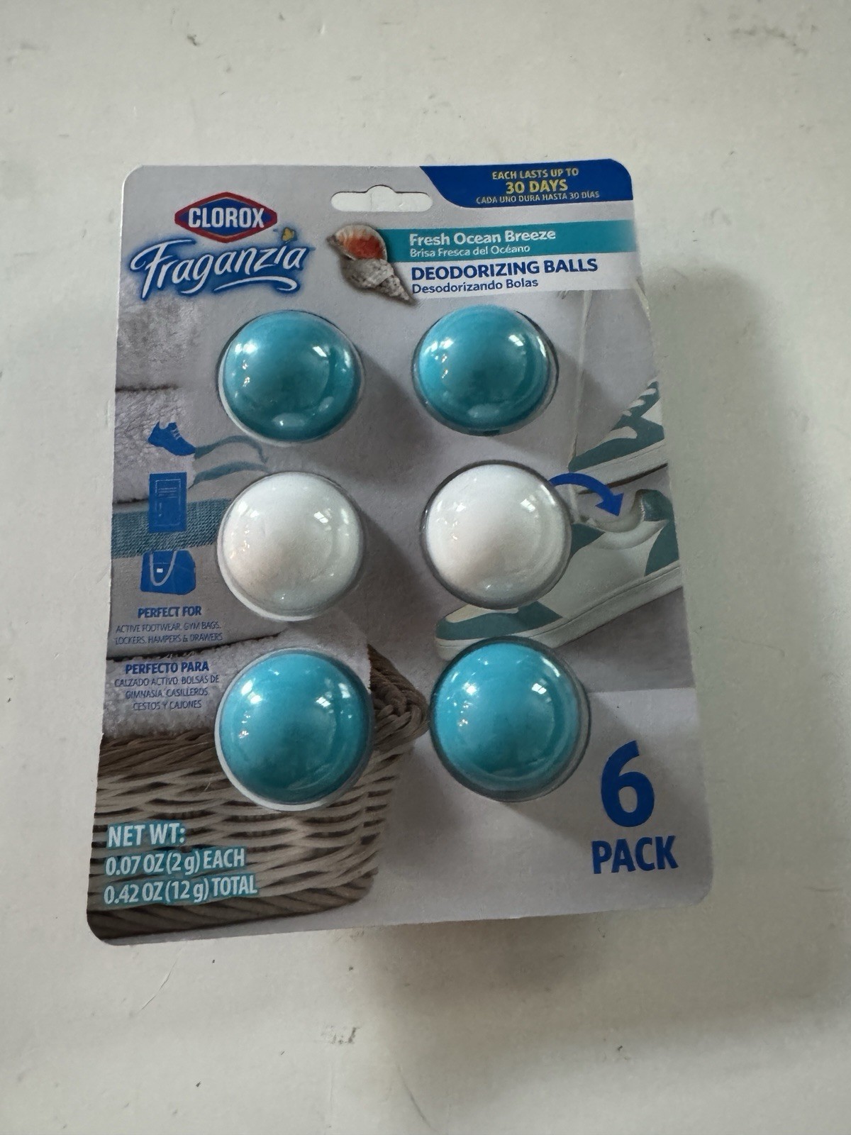 Clorox Fraganzia Deodorizing Balls Fresh Ocean Breeze 6 Count