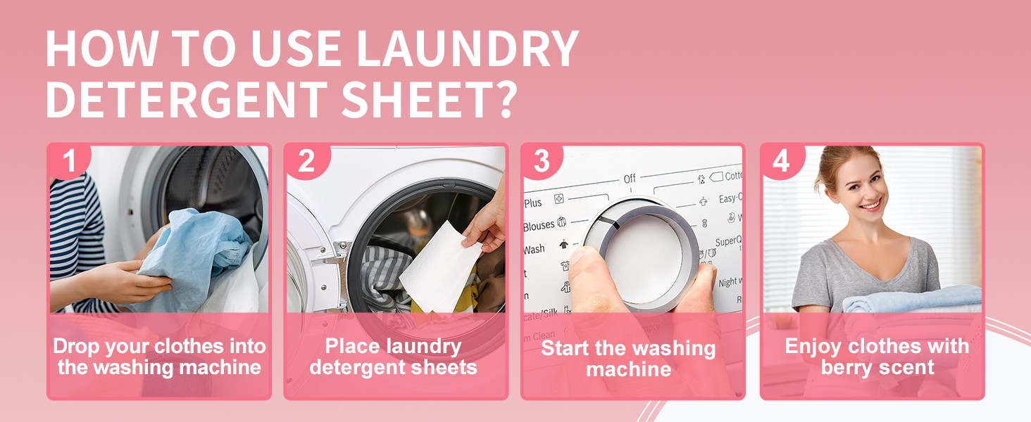 Laundry Detergent Sheets Berry Scent 80 Loads Eco Laundry Soap Washer Sheet,