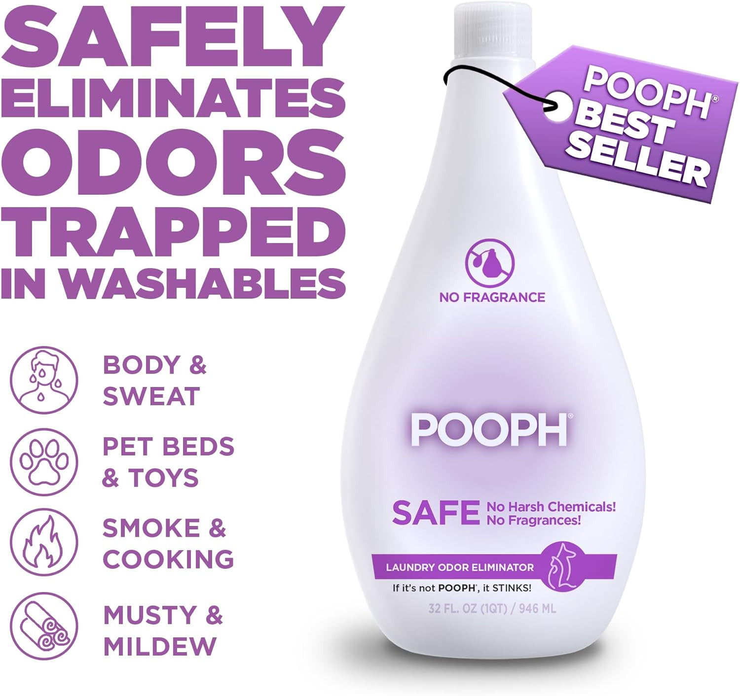 ® Laundry – 32Oz Bottle (16 Loads) – Eliminates the Toughest Odors in Washables