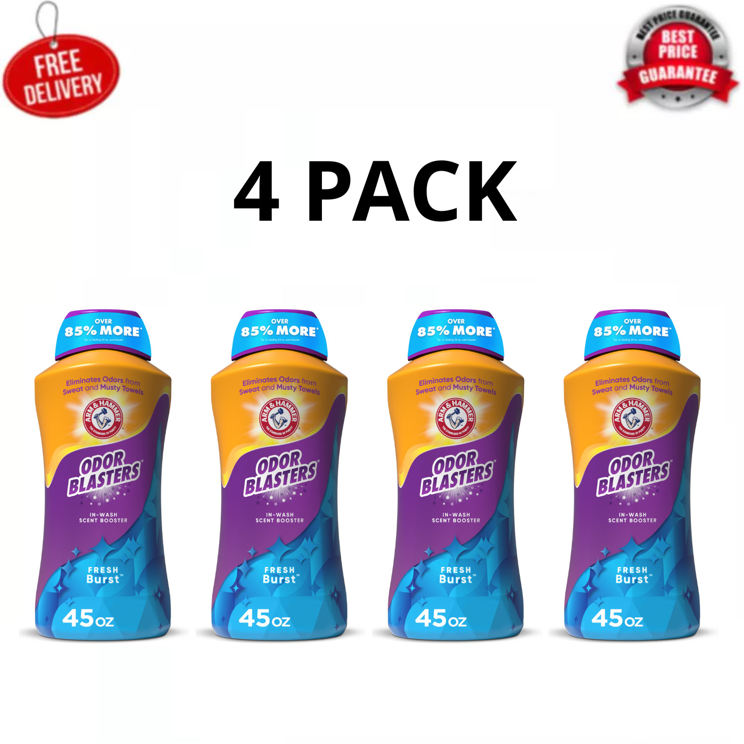 ARM & HAMMER Odor Blasters In-Wash Scent Booster Fresh Burst 45 Oz, 4 Pack