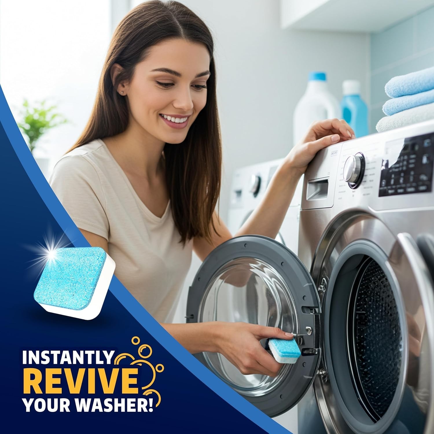 Washing Machine Cleaner Tablets 24 Pack – Deep Cleaning for Front &…