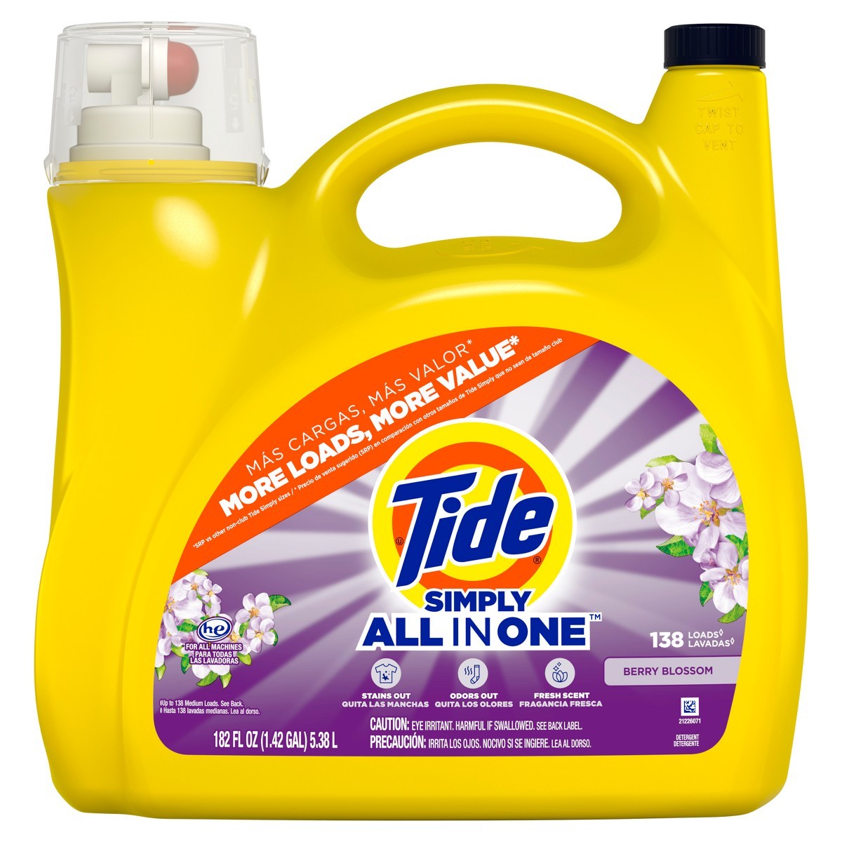 Tide Simply Berry Blossom Liquid Laundry Detergent – 182 fl oz