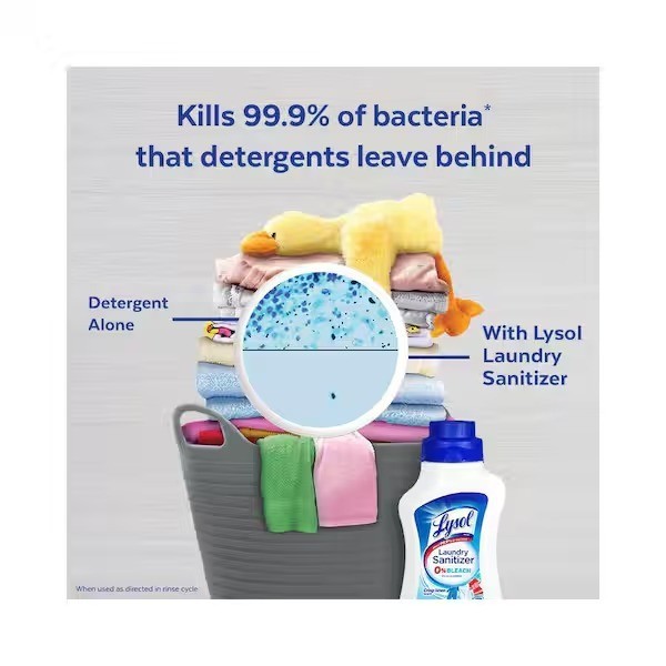 Lysol Disinfectant Laundry Sanitizer 90oz. 0% Bleach Eliminates Odor Crisp Linen
