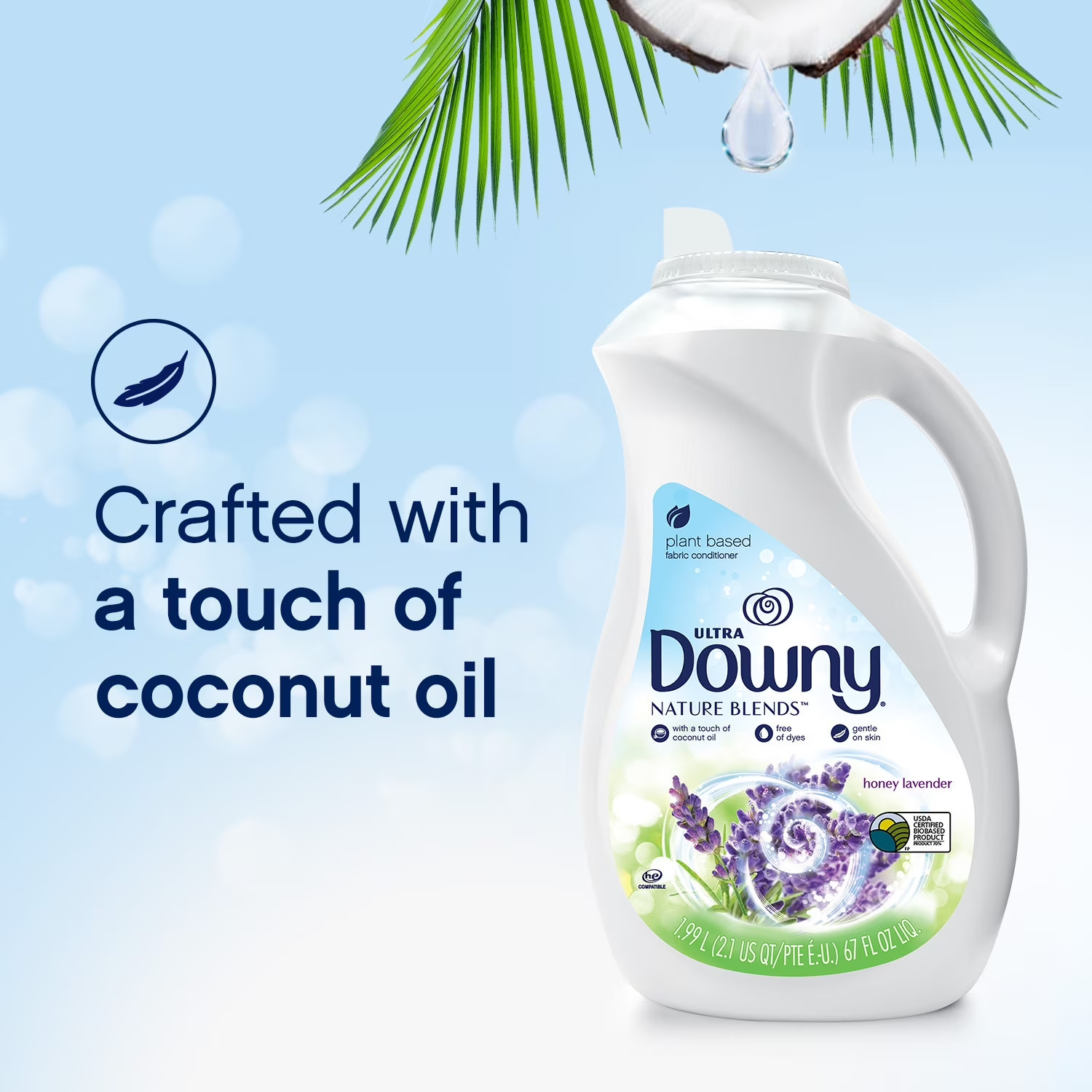 [BIG DEAL] Downy Nature Blends Honey Lavender Fabric Softener 44 fl oz 52 Loads