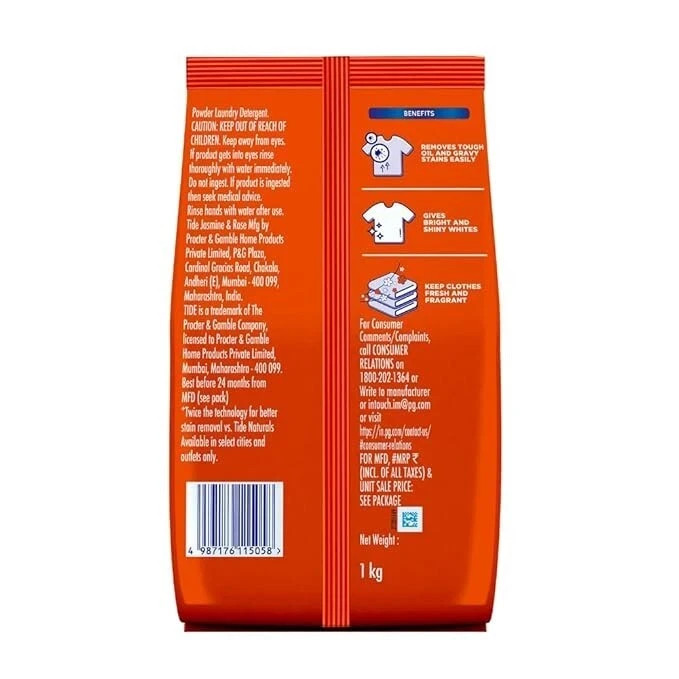 Tide Plus with Double Power Jasmine and Rose Detergent Washing Powder – 1 kg