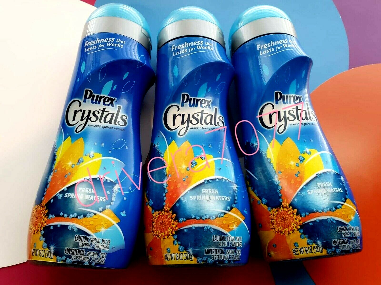Purex Crystals In-Wash Fragrance Booster, Fresh Spring Waters, 18 Ounce New