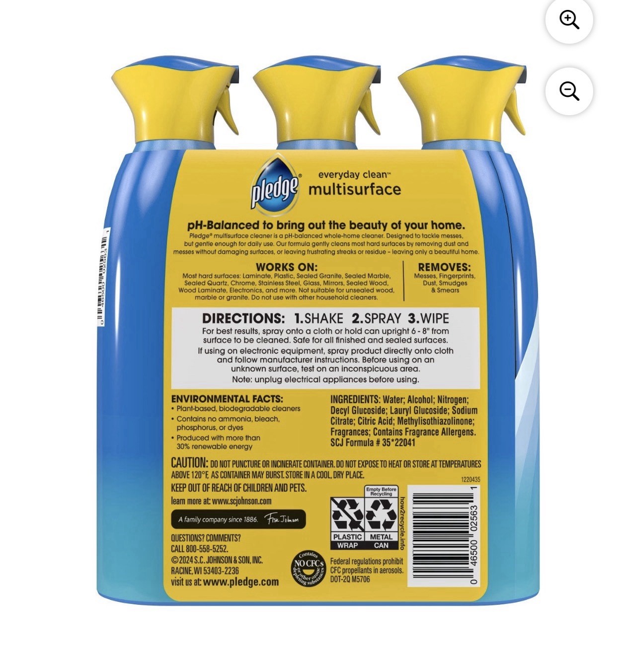 Pledge Multi-surface Cleaner, Rain-shower Scent (9.7 oz., 3 pk.)