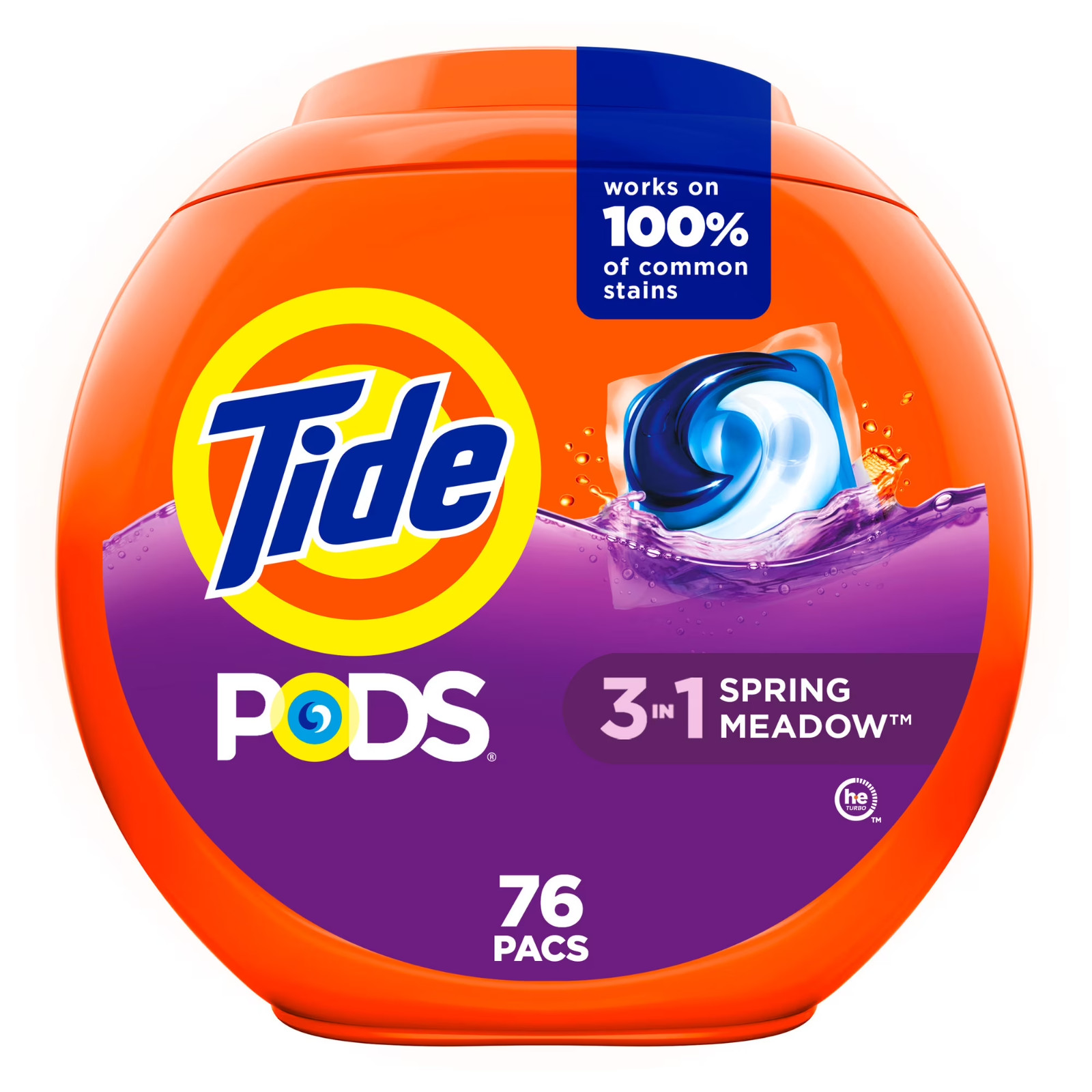 NEW 2 pack Tide PODS Laundry Detergent Soap Pacs, Spring Meadow Scent, 76 Count