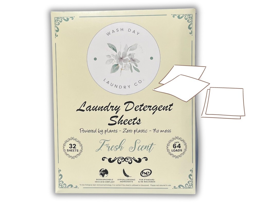 laundry detergent Sheets eco sheets 64 loads, Travel Laundry Detergent