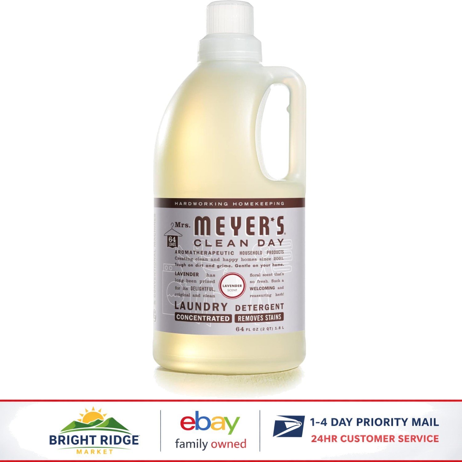 Plant-Based Liquid Detergent, Lavender Scented, 64 Loads, Cruelty-Free Formula