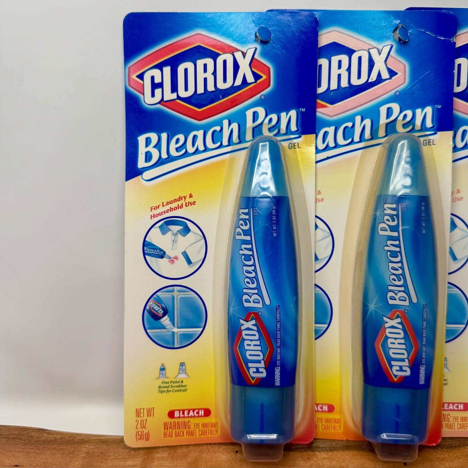 New 3 Packs Clorox Bleach Pen Gel 2oz Each Dual Tip Stain Remover 2002 Sealed