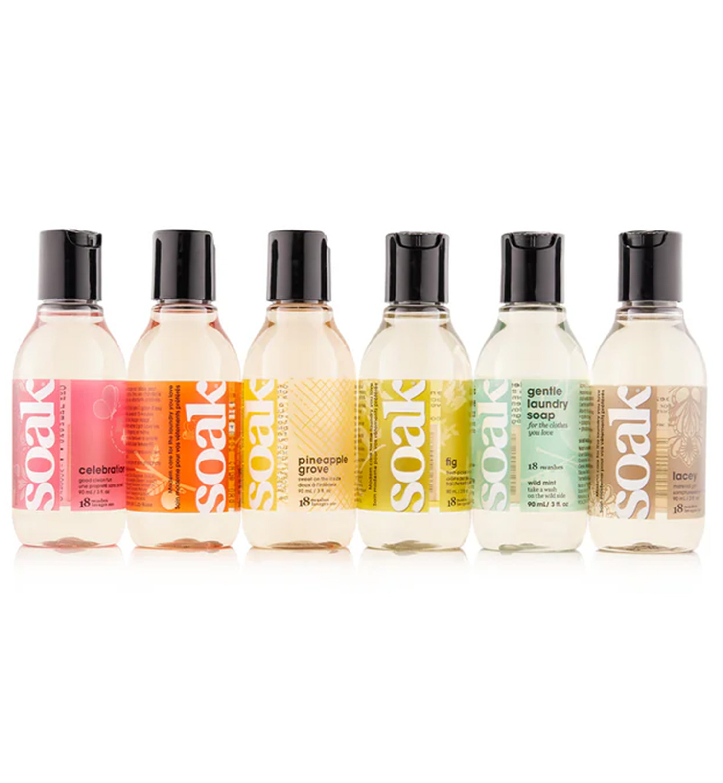 Soak Box Sampler Travel Set (6 Pack of 3 oz. bottles) – Assorted