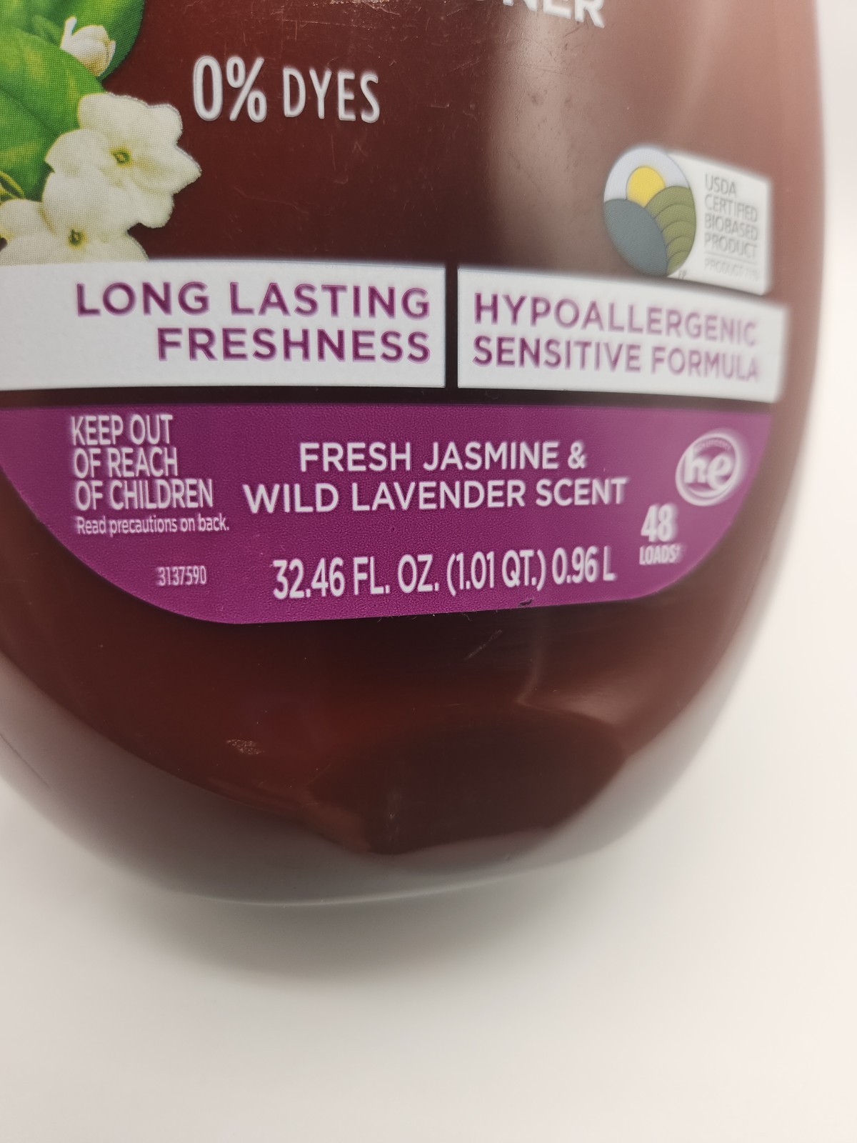 Botanical Origin Plant-Based Fabric Softener Hypoallergenic Jasmine Lavend 32.46