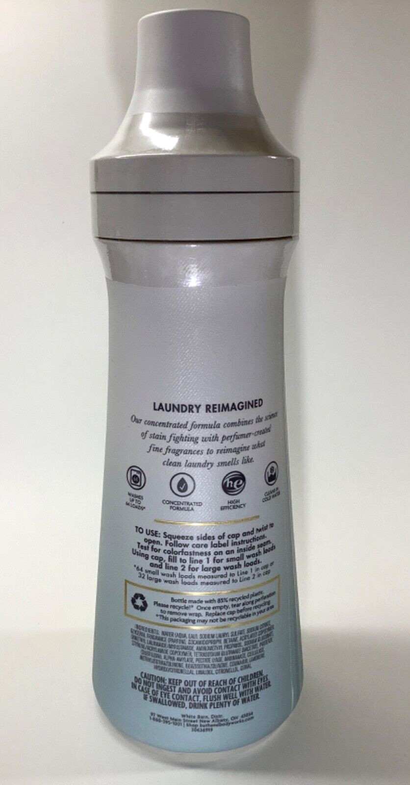 Bath & Body Works Fresh Blue Sky HE Laundry Detergent Mint Juniper Lavender 32