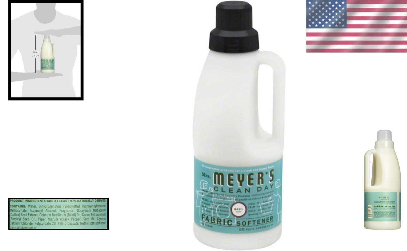 Soft & Fresh Fabric with Mrs. Meyer’s Basil Scented Liquid Softener, 192 Loads