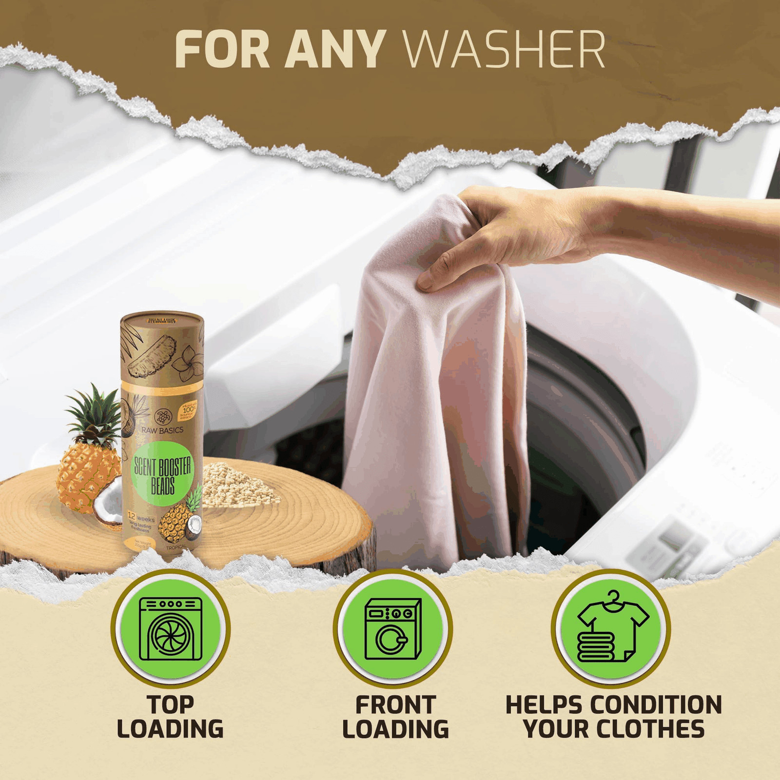 Laundry Scent Boosters Tropical Aroma Washer Beads and Deodorizer Supplies