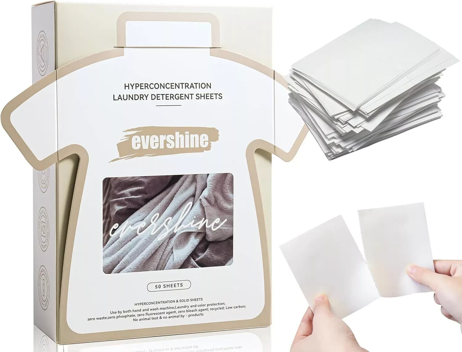 Evershine Hyperconcentration Laundry Detergent Sheets 100 Load 50 sheets