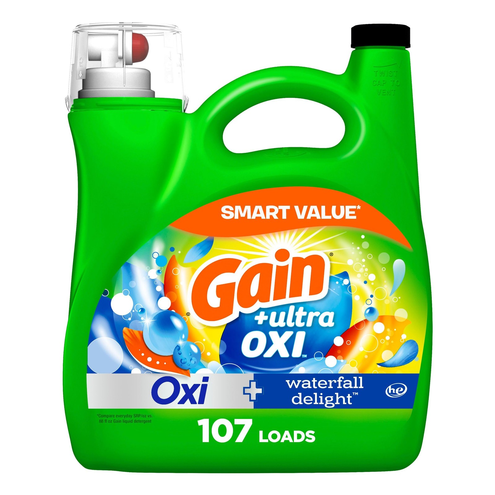Gain Ultra OXI Liquid Laundry Detergent Waterfall Delight 154 Fl Oz HE Compat…