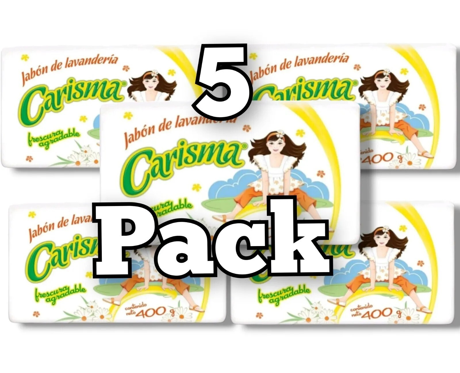 5 PACK CARISMA JABON EN BARRA ROPA LAUNDRY BAR DETERGENTE SOAP 400g each🔥