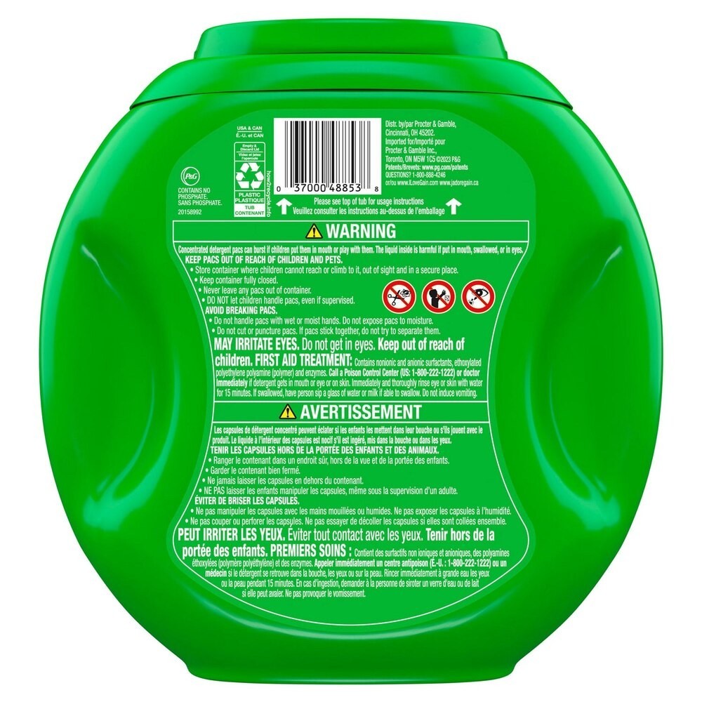 2PK Gain Flings 3-in-1 Oxi + Febreze Laundry Detergent, Original Scent, 60 ct