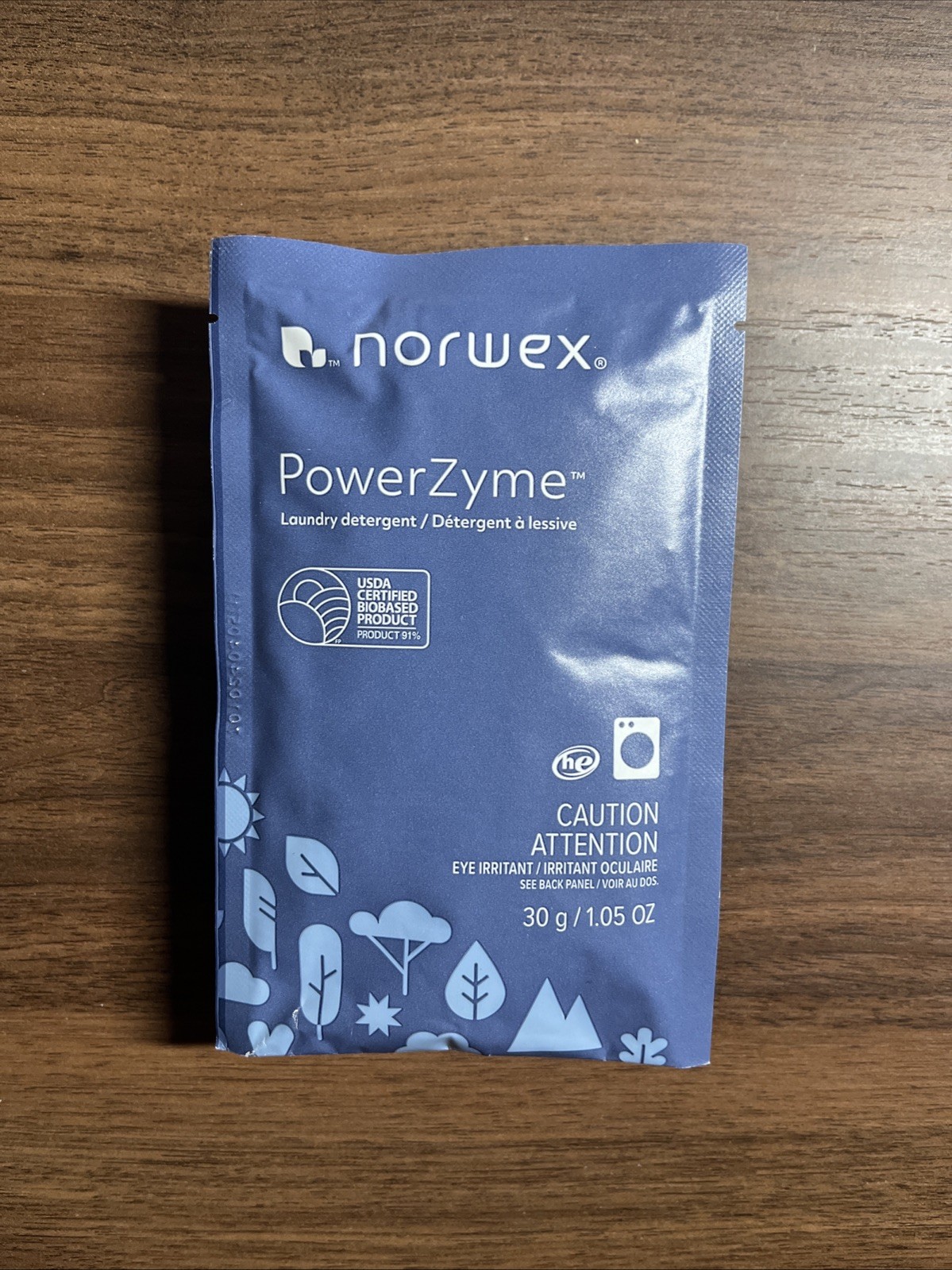 NORWEX Powerzyme Laundry Detergent Soap Powder 3 x Sachet Travel Packets 90g