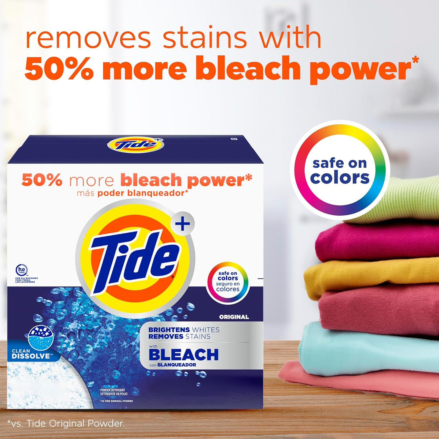 Powder Laundry Detergent with Bleach Alternative, Original Scent, 89 Loads, 129